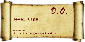 Dévai Olga névjegykártya